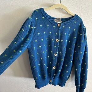 Bobo Choses Blue Floral Girl’s Cardigan Sweater size 6-7